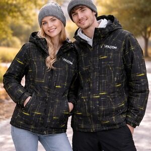 Volcom Nimbus Snowboard Jacket Mens Small Womens Medium Black Ski Coat